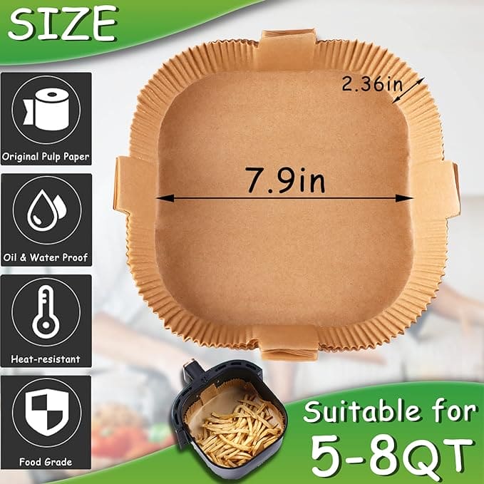 50 Pcs Air Fryer Plates, Kitchen Baking Greaseproof Paper, Oil Absorbing Paper for Household, Barbecue Plate Food Oven Kitchen Pan Pad, Non-Stick Unbleached Air Fryer Parchment Paper Liner, Disposable Parchment Paper Set 50 Pcs Air Fryer Plates, Kitchen Baking Greaseproof Paper, Oil Absorbing Paper for Household, Barbecue Plate Food Oven Kitchen Pan Pad, Non-Stick Unbleached Air Fryer Parchment Paper Liner, Disposable Parchment Paper Set